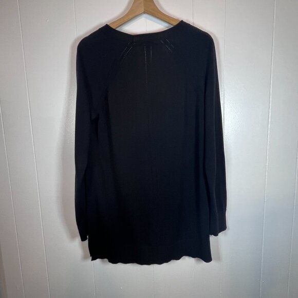 Talbots Women's Size Small Black Cardigan Button Down Cotton Blend - Picture 3 of 9